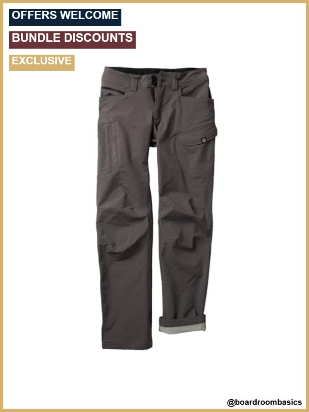 Men's Work Pants, 4-Way Stretch Softshell, Water-Resistant, Windproof, 9